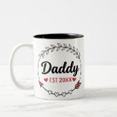 New Parents Daddy Personalized established year ツートーンマグカップ (左)