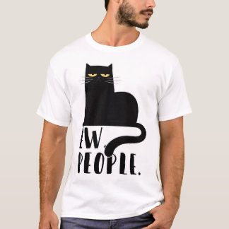 New People おもしろい Black Cat Gives For猫好き Tシャツ