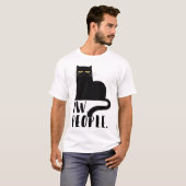 New People おもしろい Black Cat Gives For猫好き Tシャツ (正面フル)