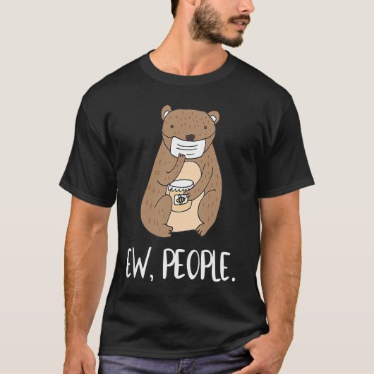 New People Bear顔マスク社会不安 Tシャツ (正面)