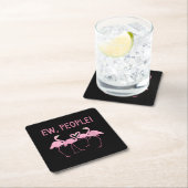 New People Flamingo Social Distancing Tropical スクエアペーパーコースター (インサイチュ)