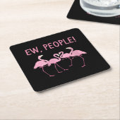 New People Flamingo Social Distancing Tropical スクエアペーパーコースター (アングル)