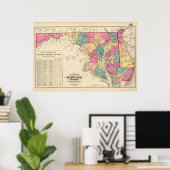 New railroad map of the states of Maryland ポスター (ホームオフィス)