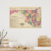 New railroad map of the states of Maryland ポスター (キッチン)