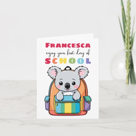 New School Starter Card For Son Daughter koala カード (正面)