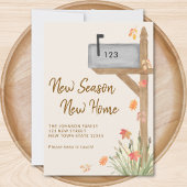 New Season New Home Fall Autumn Mailbox Moving 案内状