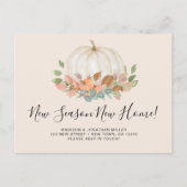 New Season New Home Fall Autumn Pumpkin Moving 案内ポストカード (正面)