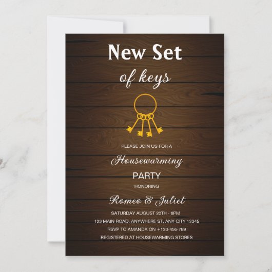 New Set Of Keys Homewarming Invitation 招待状 (正面)
