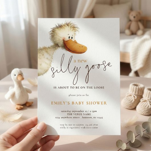 New Silly Goose on the Loose Baby Shower 招待状