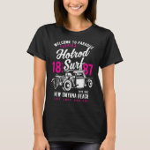 New Smyrna Beach Florida Retro Hotrod Surf Distres Tシャツ (正面)