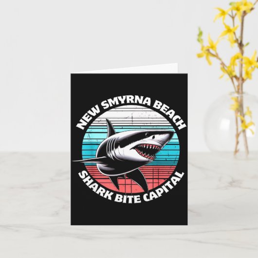 New Smyrna Beach_ Shark Bite Catal Graphic  カード (黄色い花)