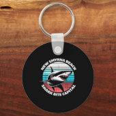 New Smyrna Beach_ Shark Bite Catal Graphic  キーホルダー (正面)