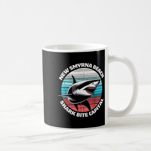 New Smyrna Beach_ Shark Bite Catal Graphic  コーヒーマグカップ (右)