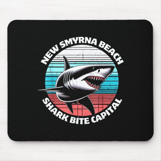 New Smyrna Beach_ Shark Bite Catal Graphic マウスパッド (正面)