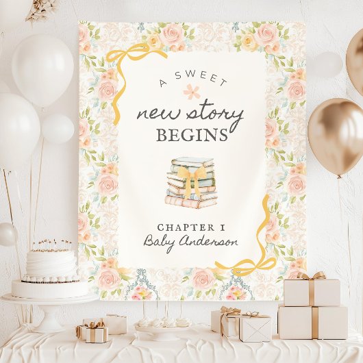 New Story Baby Shower Decorations, New Chapter Sto タペストリー