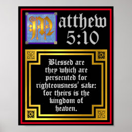 New Testament Matthew 5 10 Beatitudes Quotation  ポスター