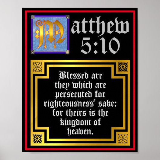 New Testament Matthew 5 10 Beatitudes Quotation  ポスター (正面)