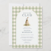 New To The Club Golf Gingham Baby Shower 招待状 (正面)