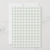 New to the Club Sage Gingham Golf Baby Shower 招待状 (裏面)