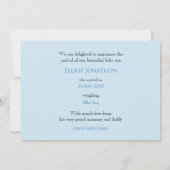 New To The Crew Photo Cute Elephant男の赤ちゃん 案内状 (裏面)