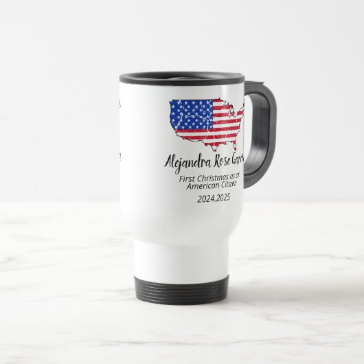 New U.S. Citizen – American Map Citizenship Day トラベルマグ (正面右)