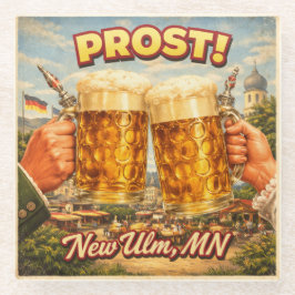 New Ulm MN Minnesota German Prost Coaster ガラスコースター