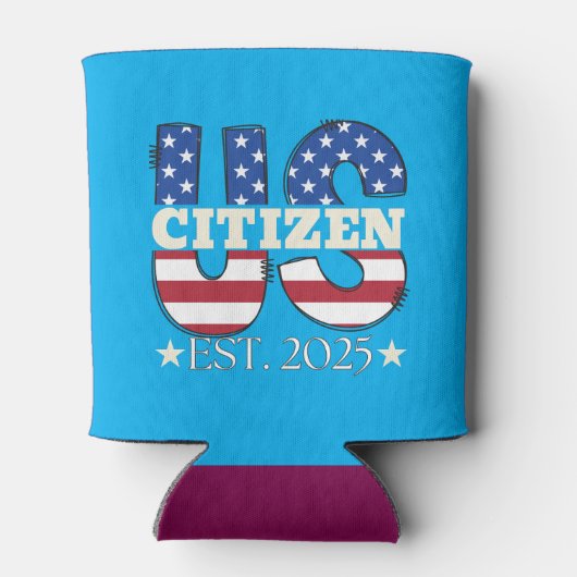 New US Citizen Est 2025 American Immigrant Citizen 缶クーラー (裏面)