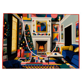 New Wave 1980s Pop Art Christmas ラージペーパーバッグ