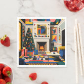 New Wave 1980s Pop Art Christmas Napkins スタンダードランチョンナプキン (インサイチュ)