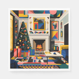 New Wave 1980s Pop Art Christmas Napkins スタンダードランチョンナプキン