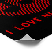 New Wave Music Red And Black Funny 70's 80's Music ポスター (角)