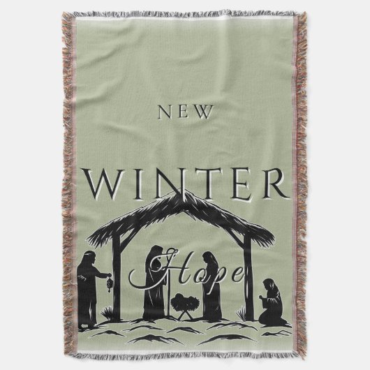New Winter Hope Nativity Scene I スローブランケット (正面縦)