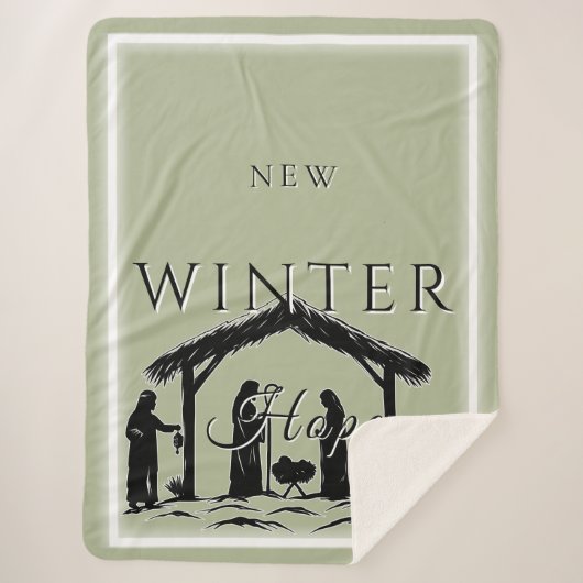 New Winter Hope with Nativity Scene I シェルパブランケット (正面)