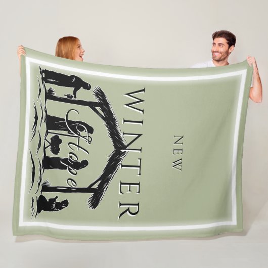 New Winter Hope with Nativity Scene I フリースブランケット (インサイチュ)