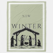 New Winter Hope with Nativity Scene I フリースブランケット (正面)