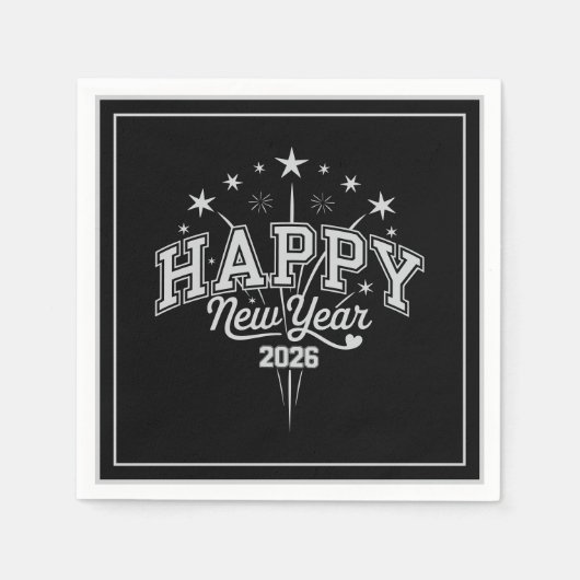 New Year スタンダードカクテルナプキン (正面)