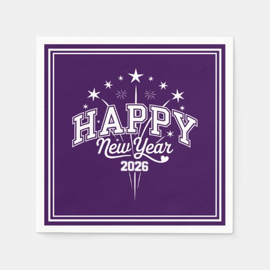 New Year スタンダードカクテルナプキン (正面)