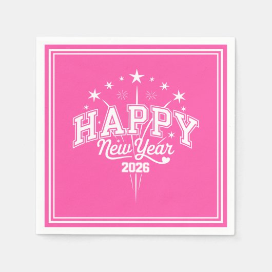 New Year スタンダードカクテルナプキン (正面)
