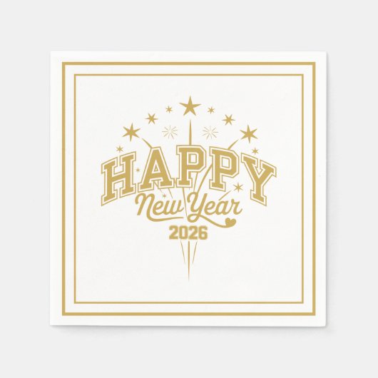 New Year スタンダードカクテルナプキン (正面)