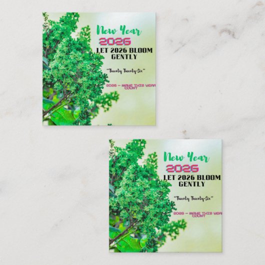 New Year 2026 Coffee Mug with Nature Forest Design スクエア名刺 (正面/裏面)