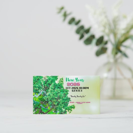 New Year 2026 Coffee Mug with Nature Forest Design 名刺 (スタンド正面)