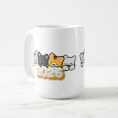New Year 2026 Cute Cats for cats lovers コーヒーマグカップ (正面左)