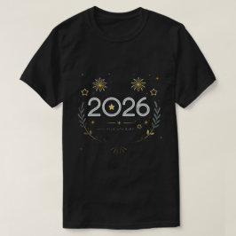 New Year 2026 Gold Fireworks “New Year, New Glow” Tシャツ