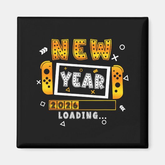 New Year 2026 Loading Video Gamers New Years Eve P マグネット (正面)