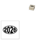 New Year 2026 Oval Sticker ラバースタンプ (押印)