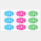 New Year 2026 Oval Sticker ラベル (シート)