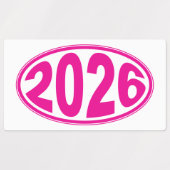 New Year 2026 Oval Sticker ラベル (デザイン2)