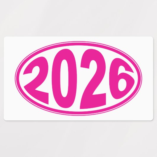 New Year 2026 Oval Sticker ラベル (デザイン2)