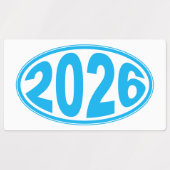 New Year 2026 Oval Sticker ラベル (デザイン1)