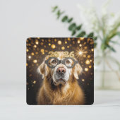 New Year 2026  Party Golden Retriever Humor 招待状 (スタンド正面)